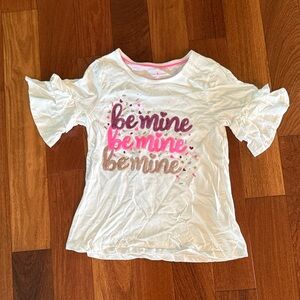 Isaac Mizrahi White Tee with Pink and Gold Text